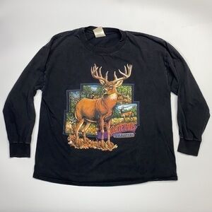 Red Tail Deer Long Sleeve Vintage Shirt Size XL